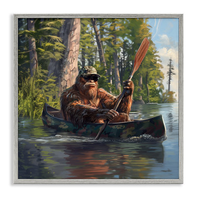 Mythical Monster in Canoe Framed Giclee Art by Jim Baldwin
