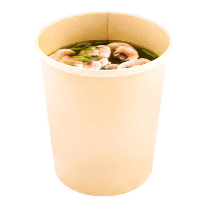 Restaurantware-Bio Tek 32 Ounce Soup Containers, 200 Durable Soup Bowls - Lids Sold Separately, Sustainable, Kraft Paper Soup Cups, Disposable, For Take Out And Delivery