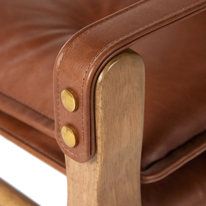 Lenz Leather Arm Chair, Brown