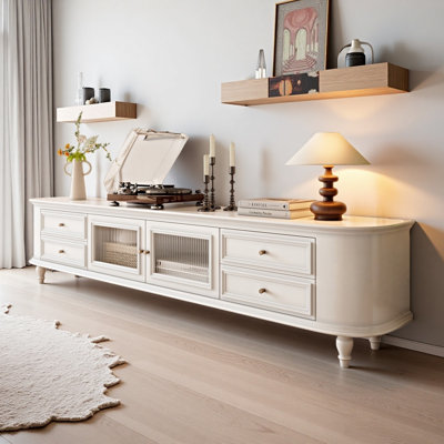 Simple and Light Luxury Cream-style TV Cabinet
