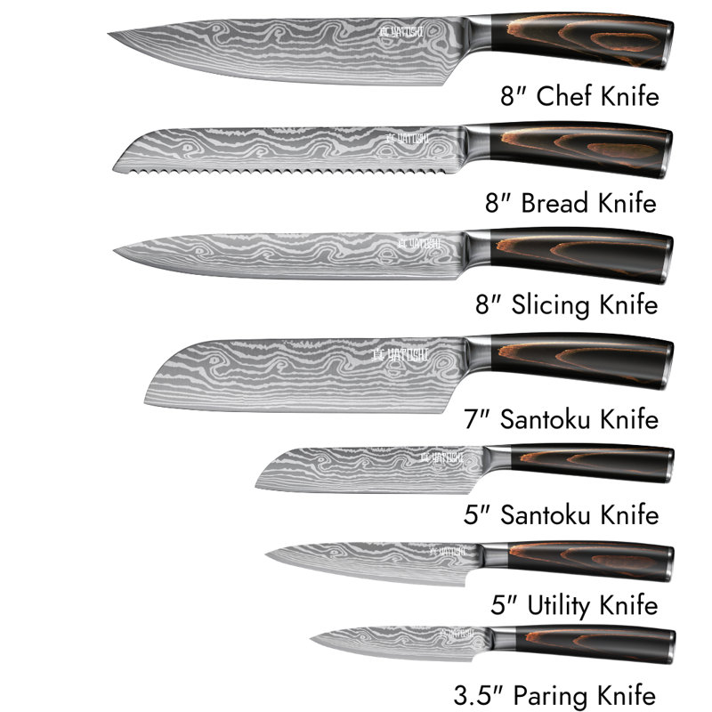 Ensemble de couteaux Yatoshi Professional, Ensemble de 7 pièces
