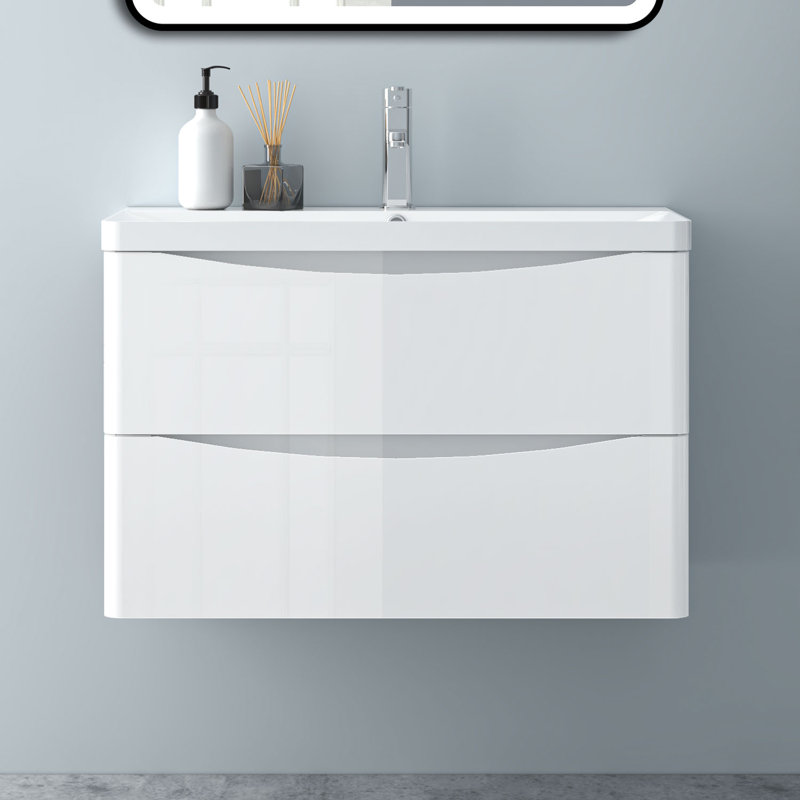 Glenhaven 800mm Single Bathroom Vanity with Drop In Resin Basin