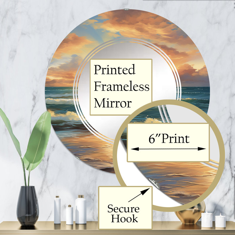 Decollete - Miroir mural rond, 32 po x 32 po