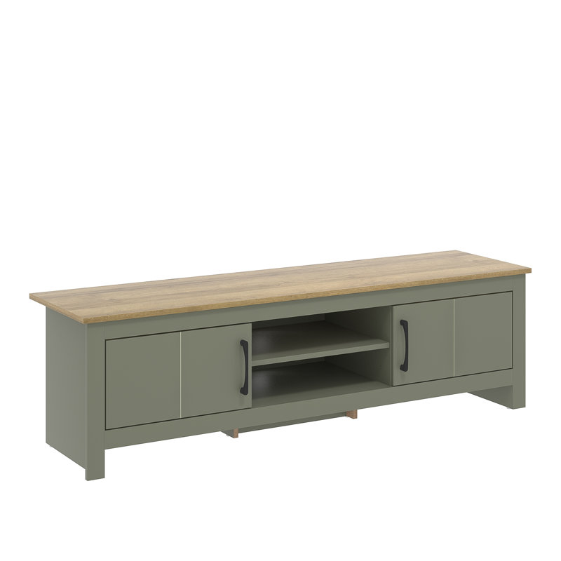 Limestone Wide 2 Door TV Stand for TVs up to 55", Kale Green