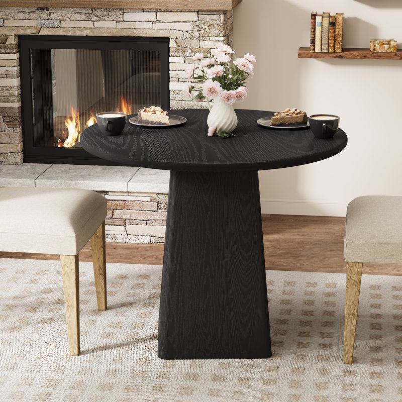 31.5-Inch Round Dining Table, Black