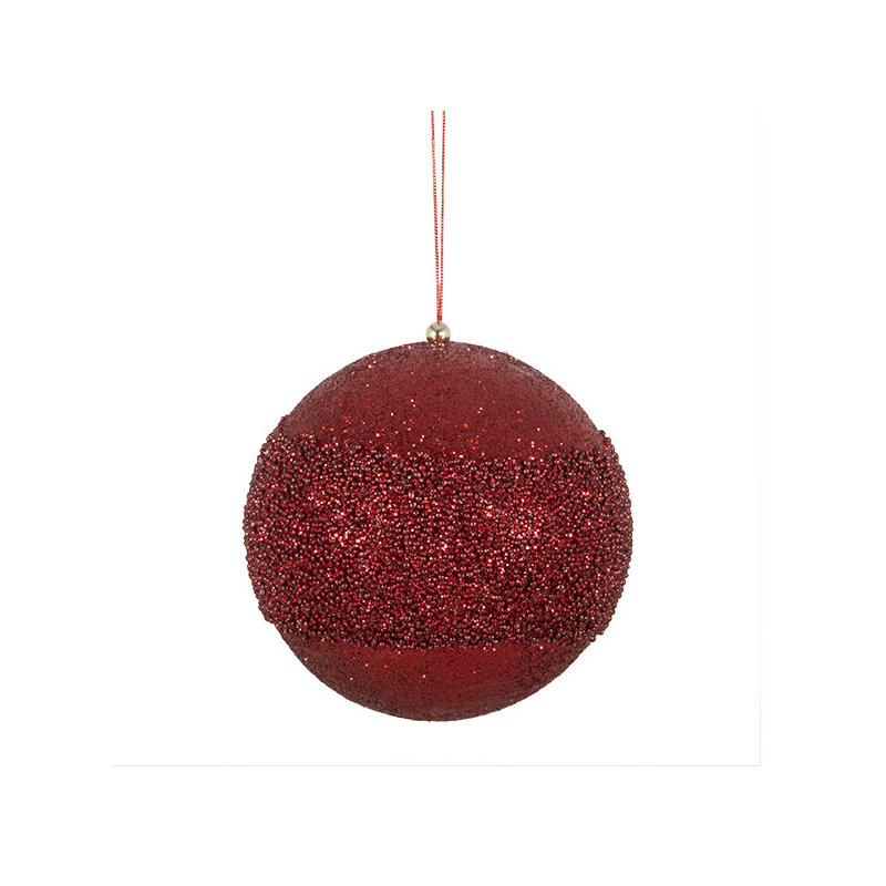 Bauble, Red, 10cm H x 10cm W x 10cm D