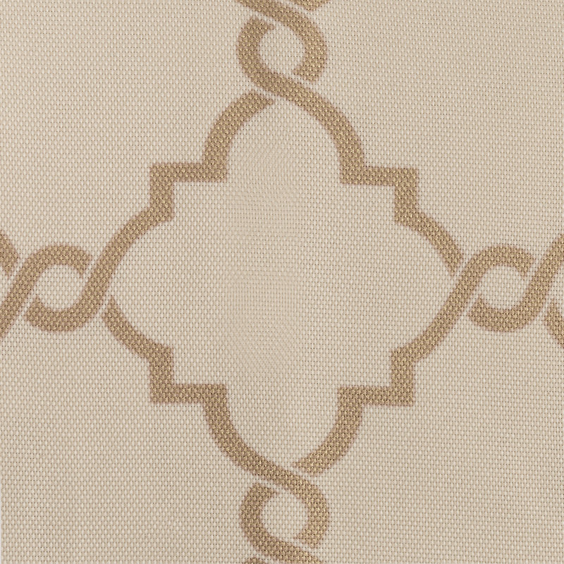 Saratoga Beige and Gold Cotton Blend Grommet Top Valance