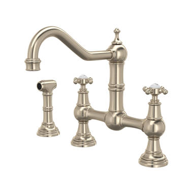 Perrin & Rowe Edwardian Single Hole Single Handle Bathroom Faucet -  Unlacquered Brass with Metal Lever Handle