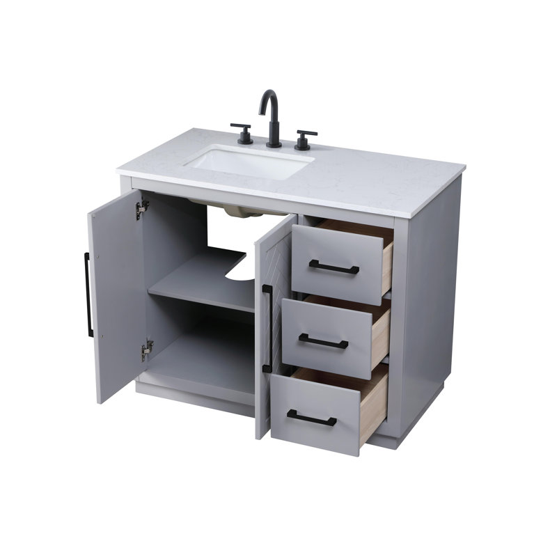 Meuble-lavabo simple 42 po, Gris