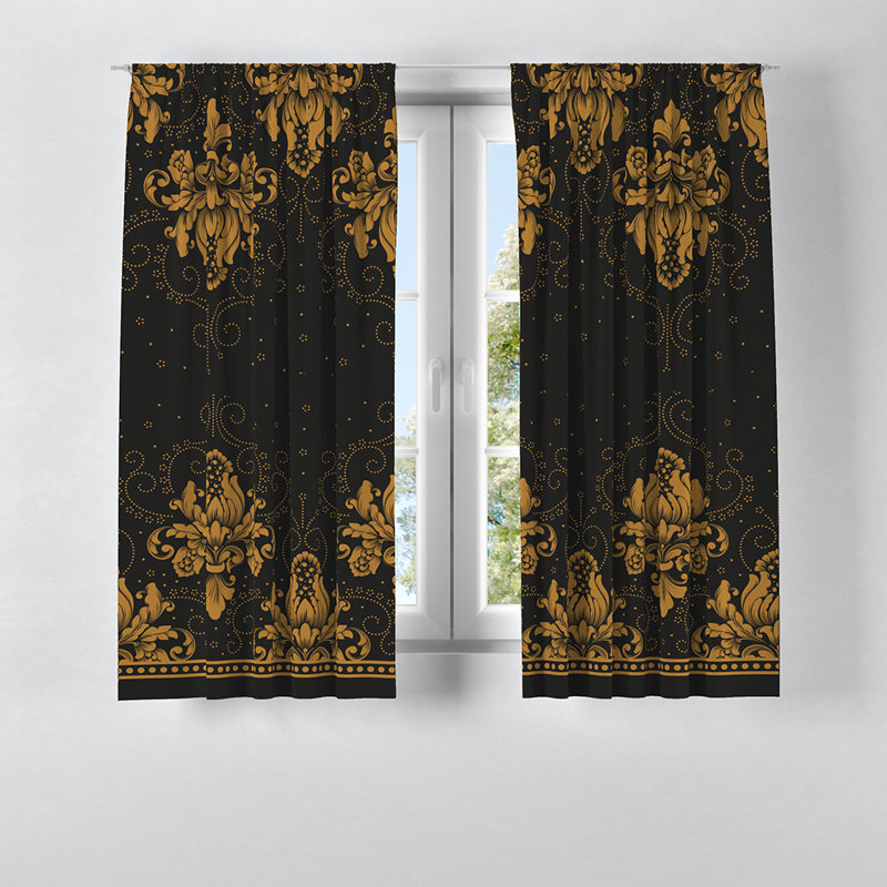 Panneau de rideau floral semi-transparent, L 20 po x L 52 po