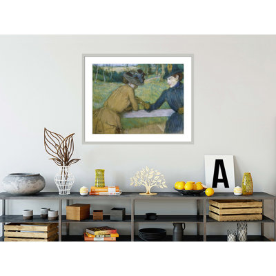 Deux femmes accoudées à une clôture par Edgar Degas, impression giclée sur cadre