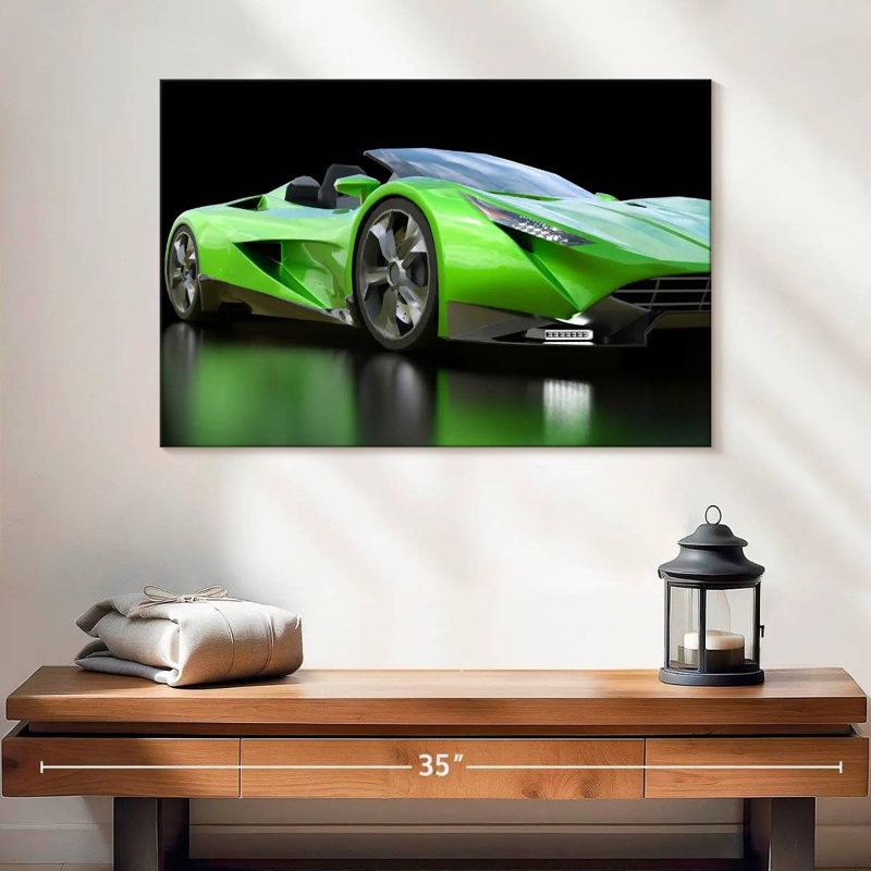 Voiture de sport verte Mehar, H 8 po x l 12 po