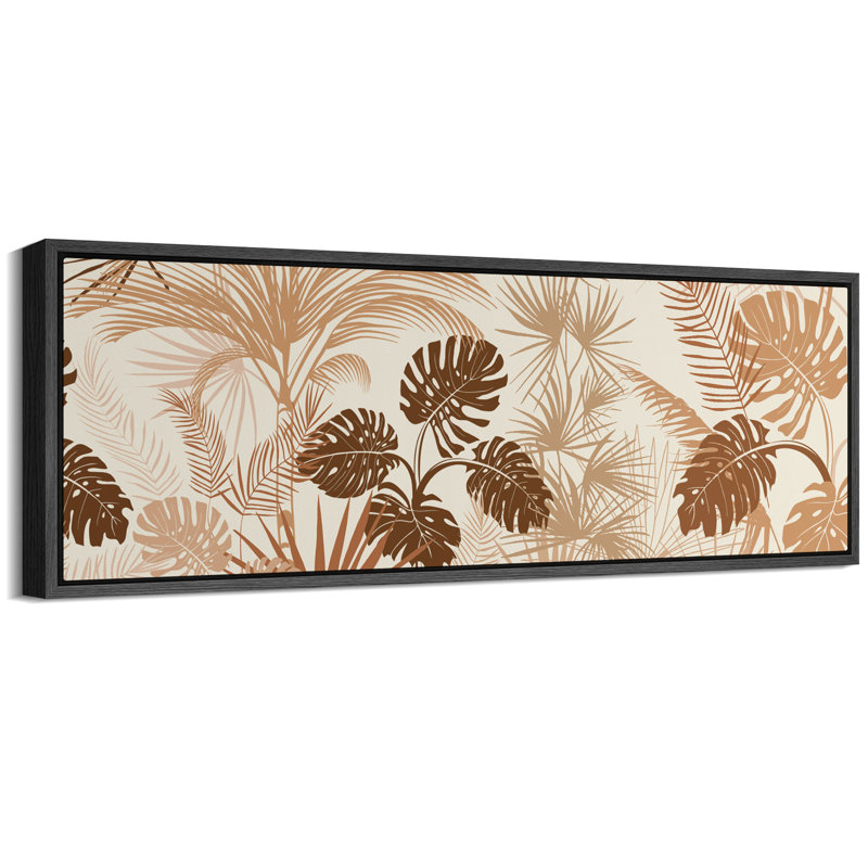 Palmier tropical, H 20 po x l 60 po, Noir, noir, noir, noir