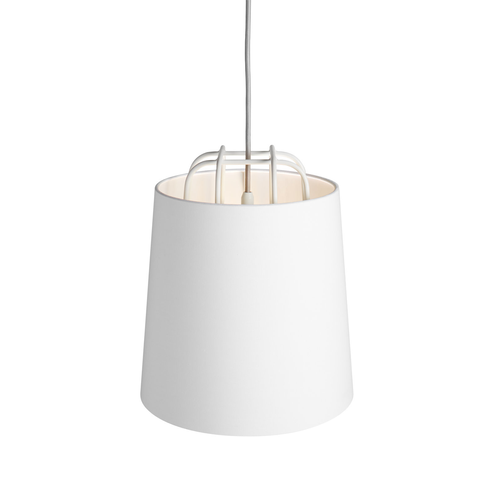 Perimeter Dimmable 1 - Light Pendant, 14" H x 11" W x 11" D, White