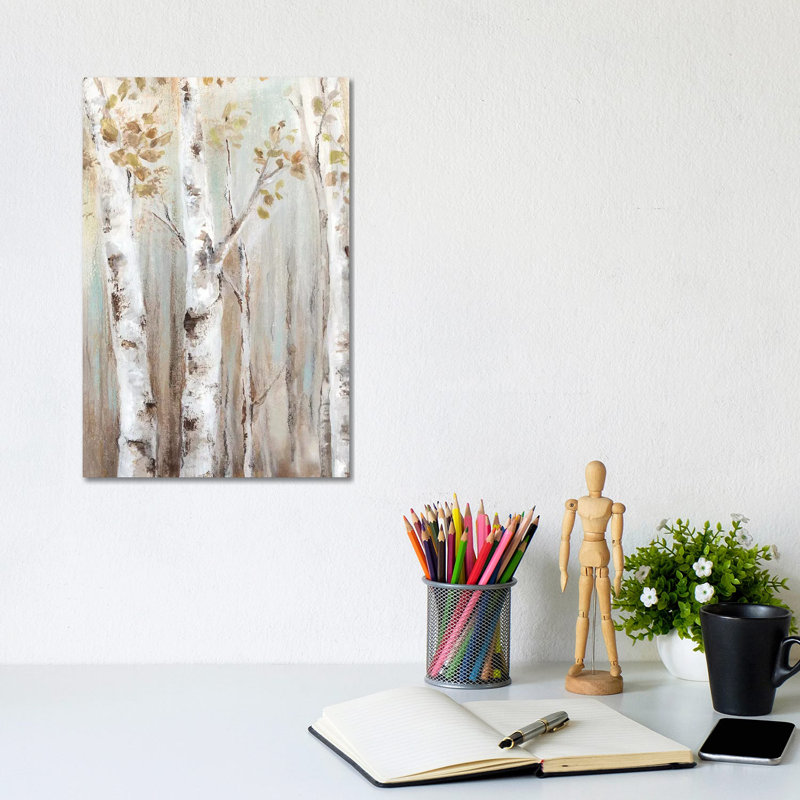 «Sunset Birch Forest I» par Eva Watts, reproduction d'art sur toile tendue, H 12 po x l 8 po x P 0,75 po