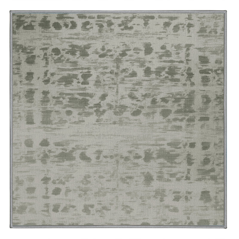 Machine Washable Abstract Gray Area Rug, Square 3'