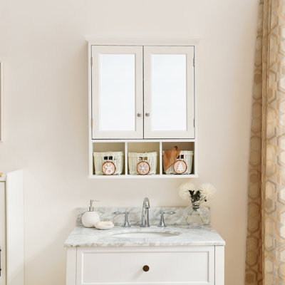 Armoire de rangement de salle de bain, armoires à pharmacie pour salle de bain avec miroir