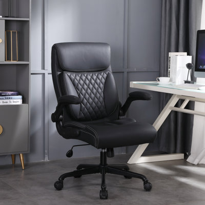 Llambrini Ergonomic Executive Chair Faux Leather Office Chair with Headrest