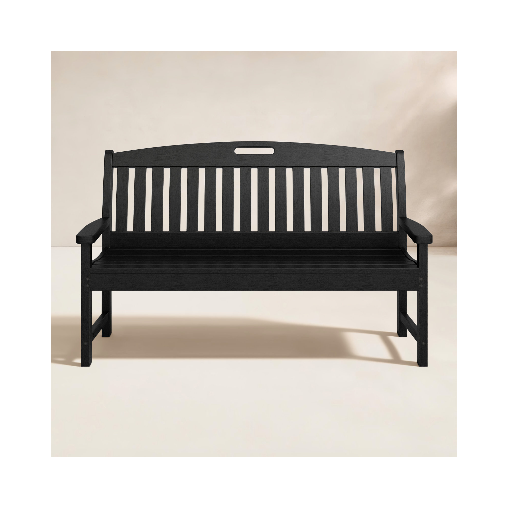 POLYWOOD Nautical Bench, Mahogany, 37.5" H x 51.75" W x 25" D