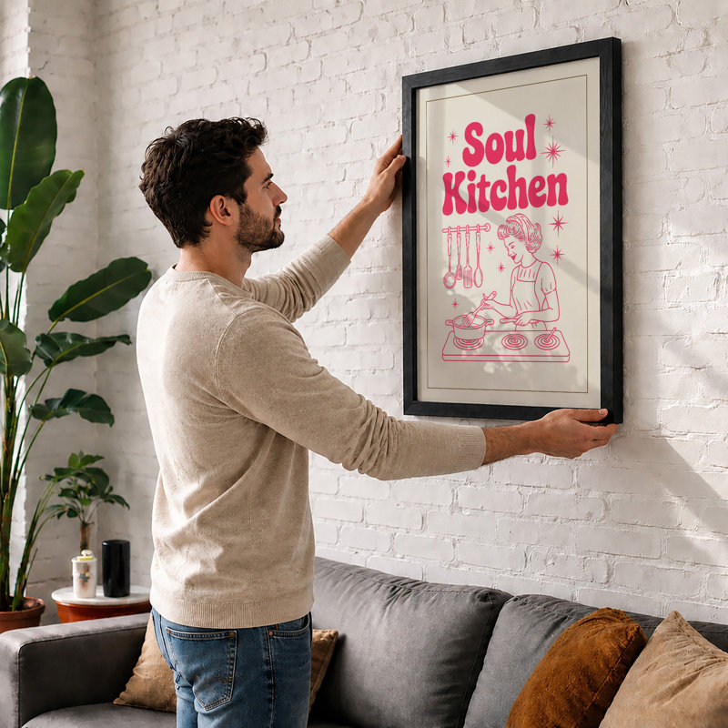 Soul Kitchen Retro - Framed Print, Unframed, A4 - 29.7 x 21.0 cm