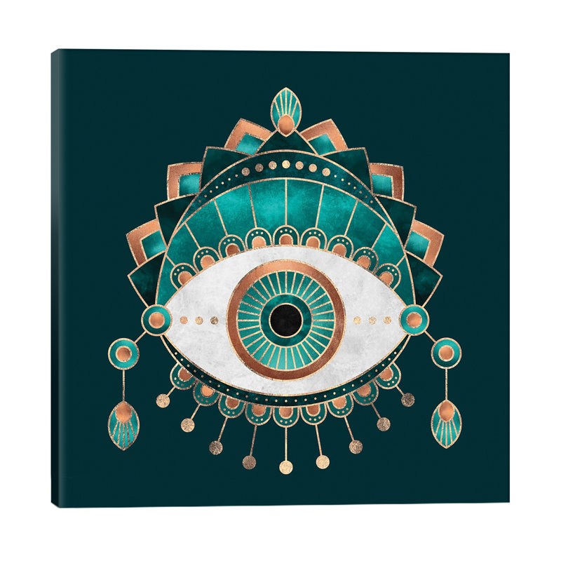 Teal Eye - Print on Canvas, 93.98 cm H x 93.98 cm W x 1.91 cm D, Wrapped Canvas