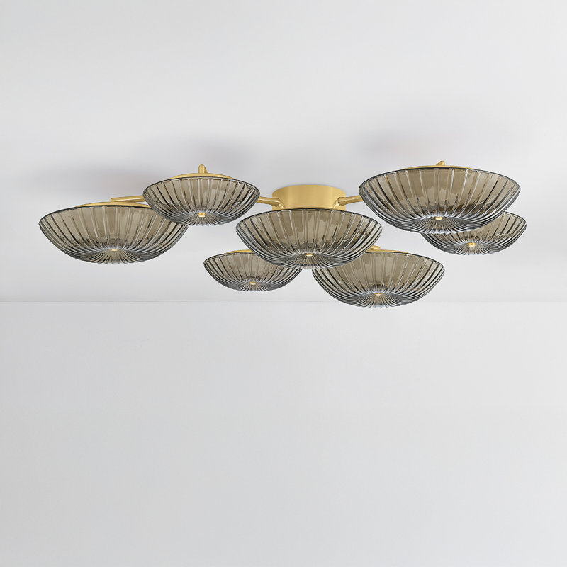 Birmingham Flush Mount in Vintage Polished Brass, 56 W