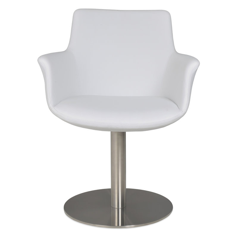 Chaise avec accoudoirs rembourrée, Blanc