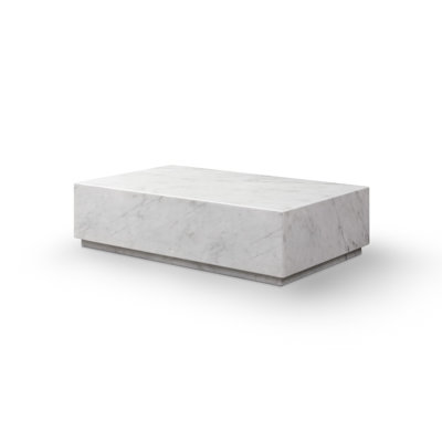 Table basse 55 po en marbre véritable blanc
