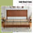 Wooden platform bed with upholstered base-2029263071-2029263066