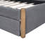 Lit plateforme simple tapissier avec pieds de support en bois et lit gigogne simple