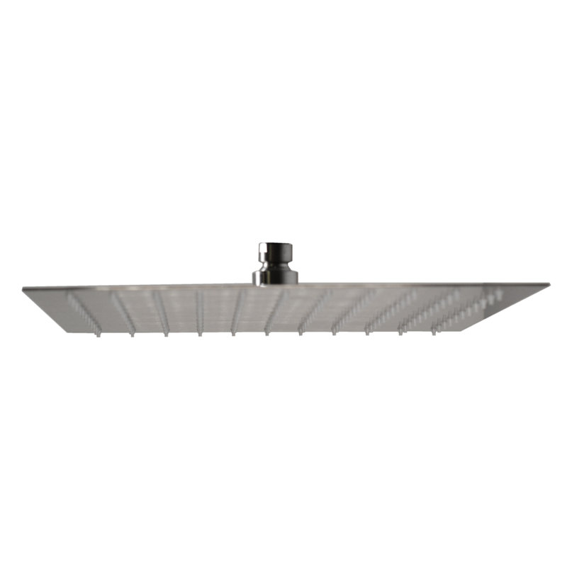 Pomme de douche à pluie haute pression carrée 12 po, Nickel satiné