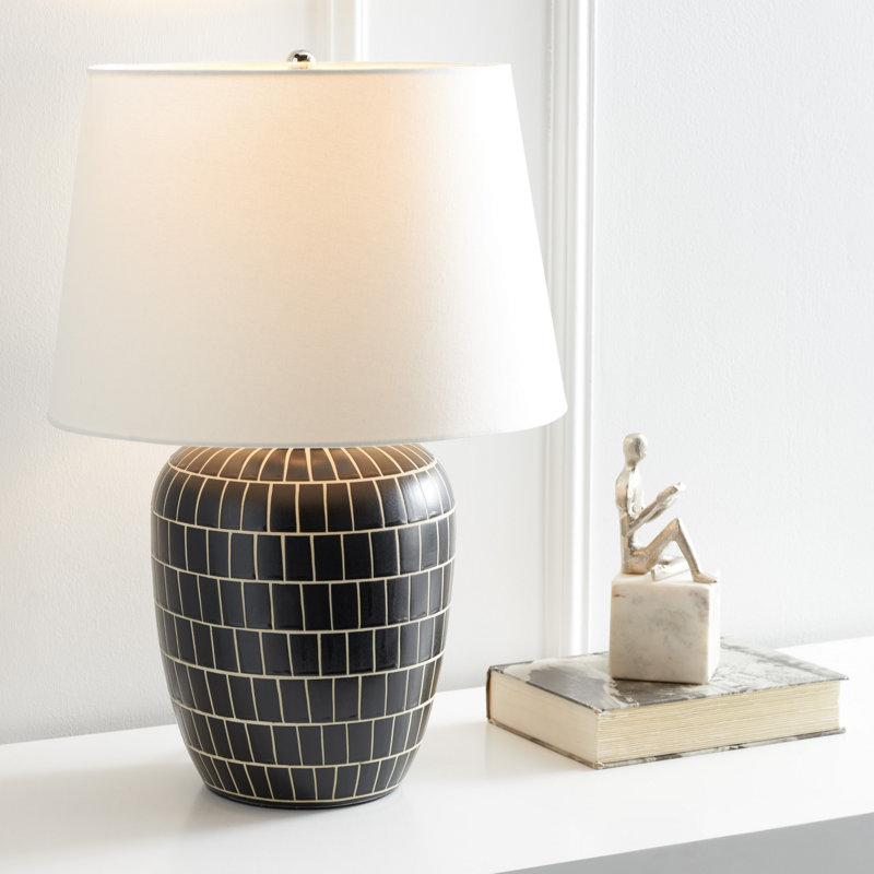 Lampe de table 22 po noir / blanc