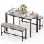 Ensemble de table de salle à manger 3 pièces, ensemble de table de salle à manger avec 2 bancs pour coin-repas et espace Samll, gris-133480020