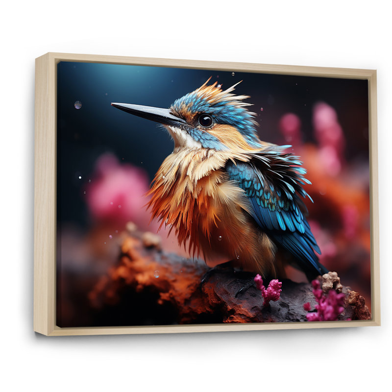 Cosmic Hues Infuse The Birds sur impression sur toile, Cadre flottant noir, H 24 po x l 32 po