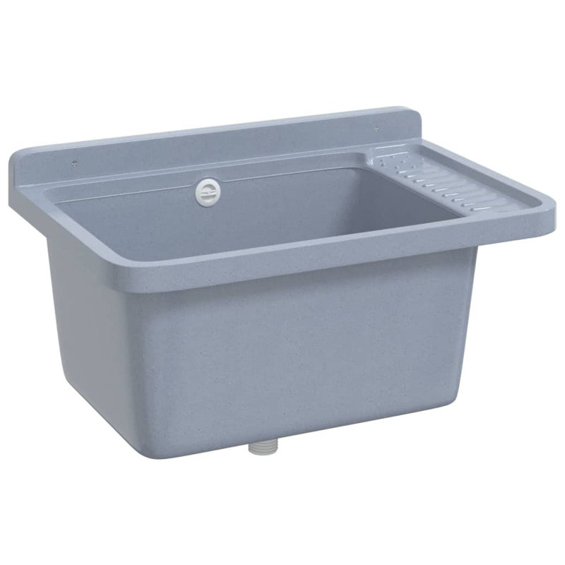 Belfry Bathroom Langlois Resin Sink, 28cm H x 40cm W x 60cm D, Grey