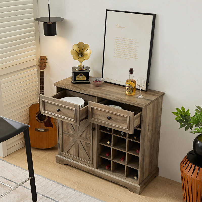 Armoire d'appoint avec tiroir, Gris délavé
