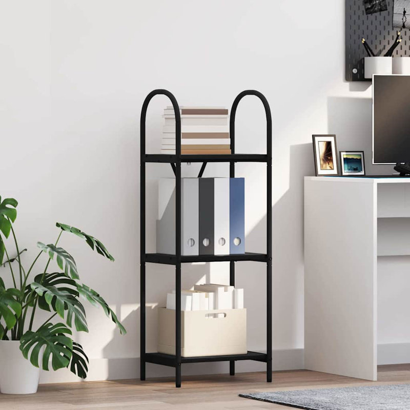  Bookshelf Engineered Wood, (3 Shelves) 109cm. H x 40cm. W x 30cm. D, Black Oak
