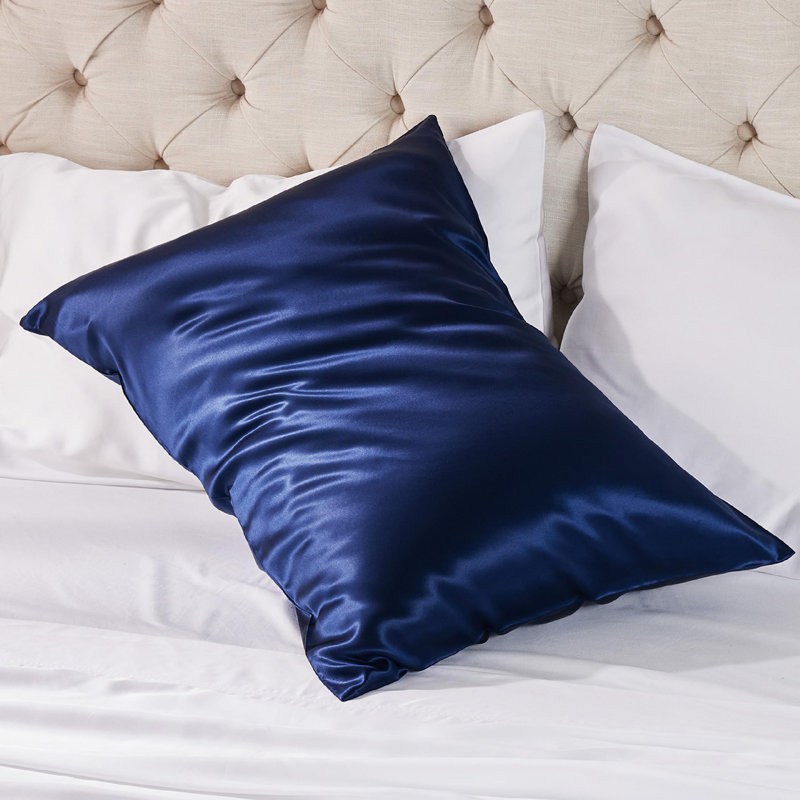 Bedsure 100% Mulberry Silk Pillowcase for Hair and Skin,Silk Pillow Case with Hidden Zipper, Navy