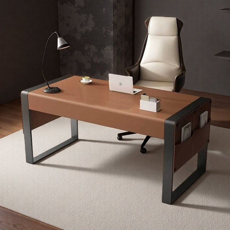 Bureau simple et luxueux, Brun, H 29,53 po x l 62,99 po x P 27,56 po