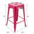 Almodovar 24" 24 Inch Metal Bar Stools, Backless Counter Height Barstools, Stackable Stools with Square-18608719