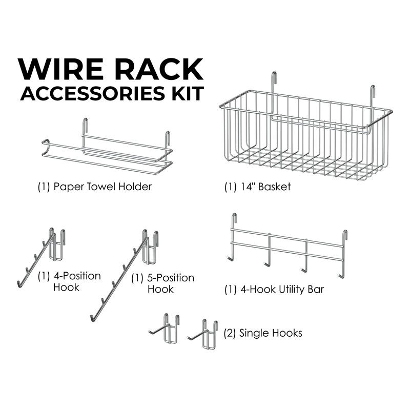 Everest Home Everest Wire Rack Accessories 7- Piece Kit & Reviews | Wayfair