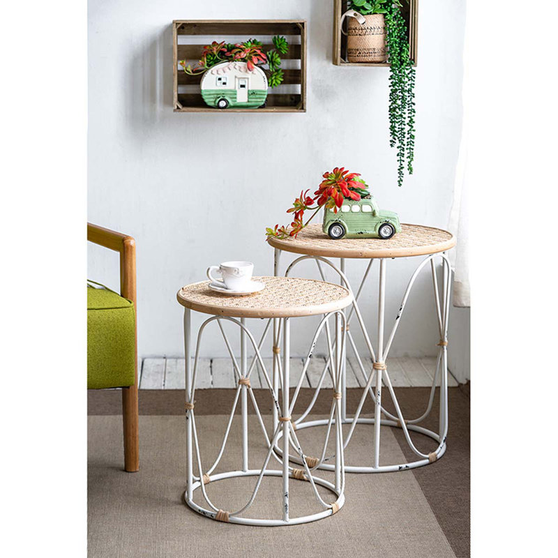 Valera Solid Wood Top End Table Set