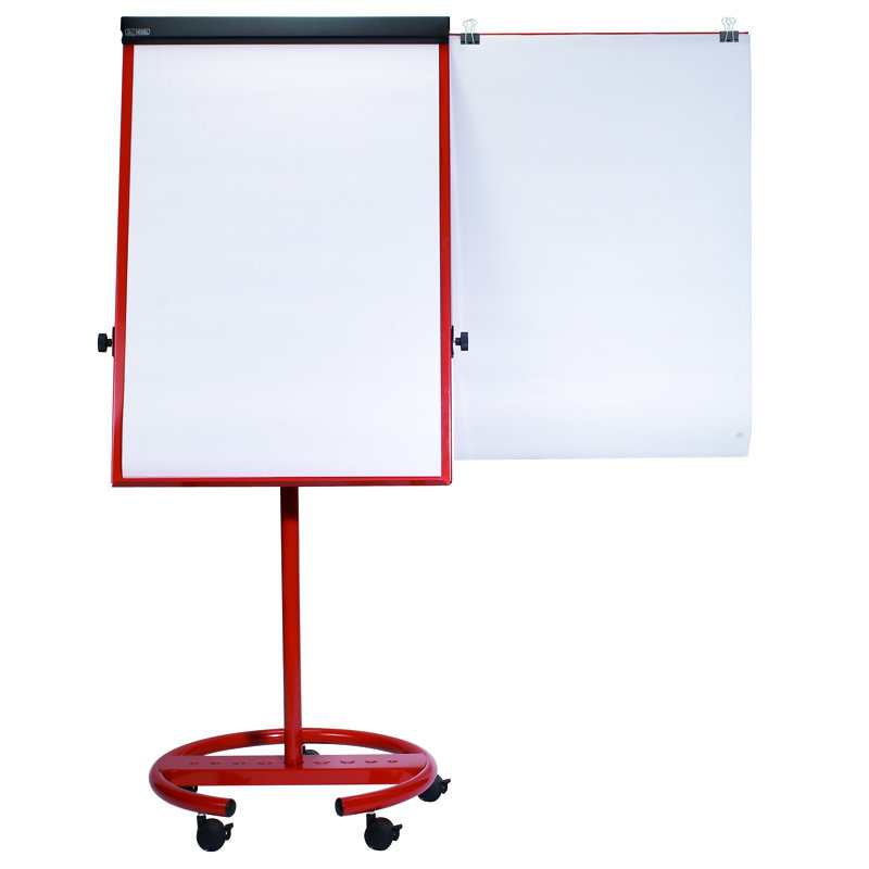 Office Flipchart with Round Base, Red