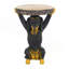 Tabouret de table d'appoint à piédestal de 22,17 po de hauteur et sculpture de chien MGO peint à la main pour la maison, le bureau, le salon et l'extérieur