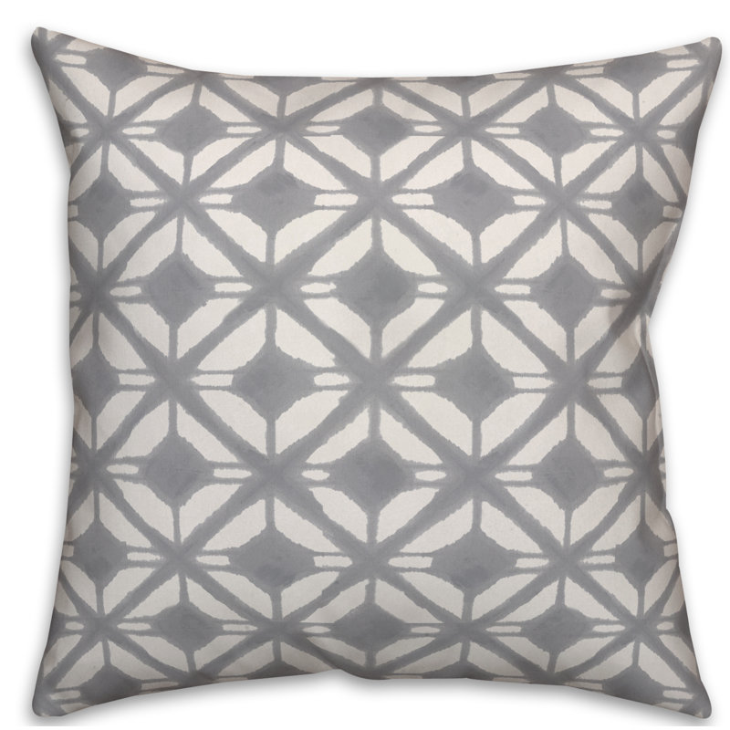 Coussin Diamond, 16 po x 1 po, Gris, Pas de bourre