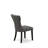 3 Piece Dining Set Contains a Round Dining Room Table with Pedestal and 2 Dark Gotham Linen Fabric Upholstered Parson Chairs, 42x42 Inch, Wirebrushed Black-1259402136-1259402146-1259402155