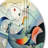 Orange And Blue Geometric Compositions - Abstract Geometric Round Wall Art on Metal-88599844