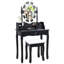 Ensemble de meuble-lavabo en bois massif avec tabouret et miroir Webrook-1962704063
