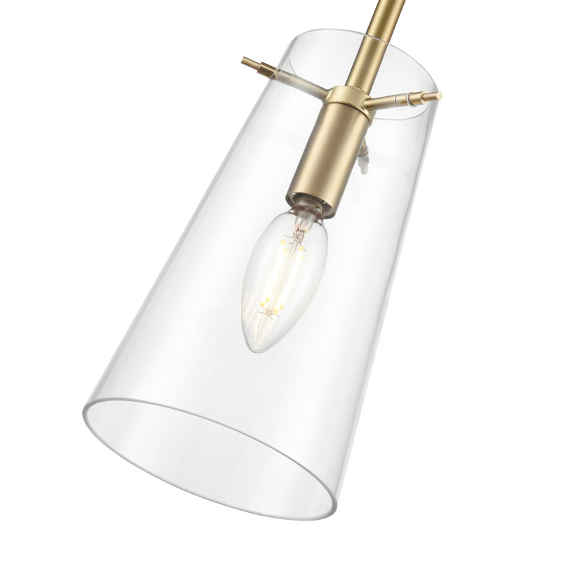 Luminaire suspendu large 1 lumière Maccan - Laiton rétro, H 16,5 po x l 5 po x P 5 po