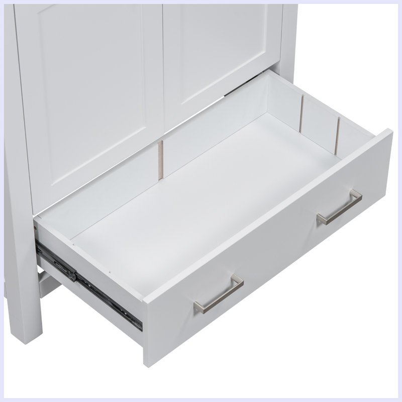 Meuble-lavabo moderne avec lavabo simple et tiroir, Blanc